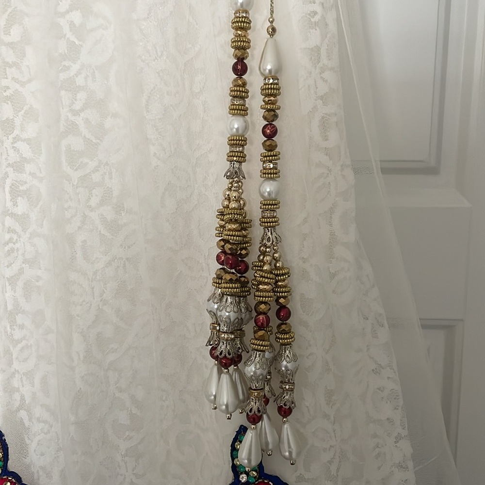 Lehenga (Skirt) Maxi white Lace & Netting Embroidered & Appliquéd Adjustable - Picture 5 of 8